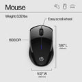 HP X3000 G3 Wireless Mouse - Black, 15-Month Battery, Side Grips for Control, Travel-Friendly, Blue LED, Powerful 1600 DPI Optical Sensor,
