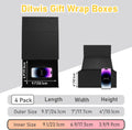 Ditwis 4 Pack 9.5X7X4 Inches Gift Boxes with Magnetic Closure Lids, Black Magnetic Box for Wedding, Groomsmen Bridesmaid Proposal, Birthdays,