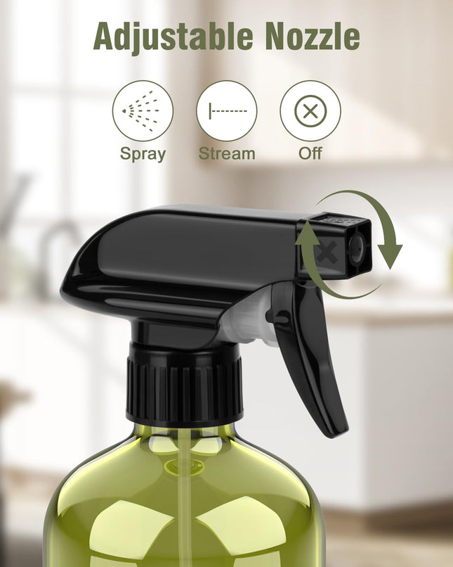 Glass Spray Bottle, Olive Green Glass Spray Bottle Set & Accessories for Non-Tox