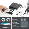 ROOFULL External CD DVD Drive for Laptop, USB 3.0 Type-C Portable CD/DVD Player Burner Reader Writer Adapter for Windows 11/10 Computer Mac