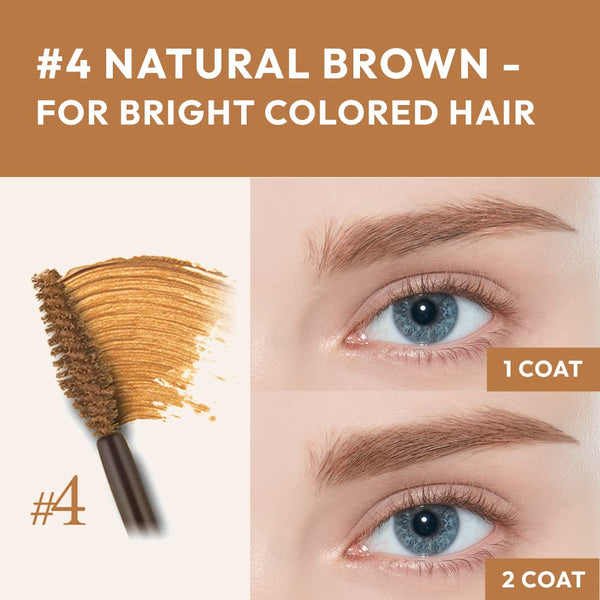 ETUDE Color My Brows - Natural Brown (4.5G) | Beeswax & Carnauba Wax | Eyebrow Mascara, Quickly Fixing Natural Eyebrow Makeup with Care Effect |