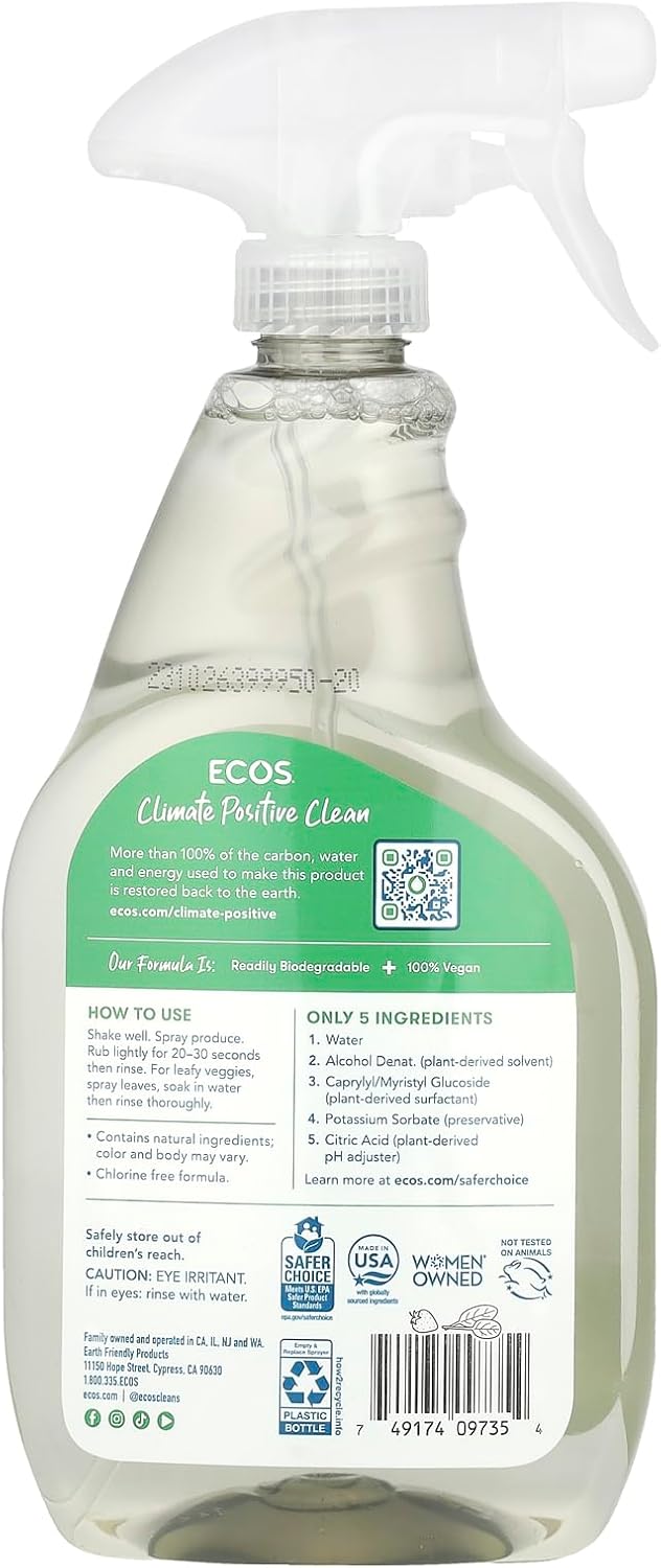 Earth Friendly Products Fruit & Vegetable Wash, 22 Fl Oz