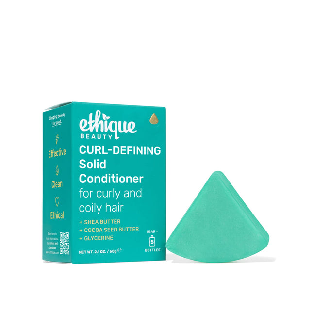 Ethique Curl-Defining Conditioner Bar with Shea Butter - Plastic-Free, Cruelty-F