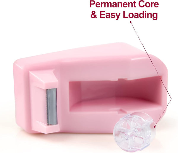 1Pcs Desktop Tape Dispenser Adhesive Roll Holder with Weighted Nonskid Base, Pink (Tape not Included) 1 Pack Pink
