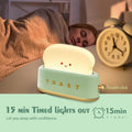QANYI Desk Decor Toaster Lamp, Rechargeable Small Lamp with Smile Face Toast Bread Cute Toaster Shape Room Decor Night Light for Bedroom, Bedside,