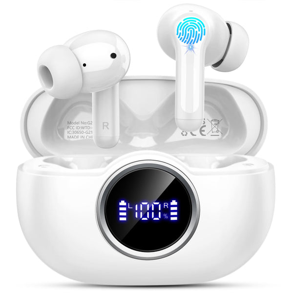 Wireless Earbuds, 2025 Bluetooth 5.4 Headphones Deep Bass Stereo Ear Buds, 4 ENC Noise Cancelling Mic, USB-C in-Ear Earphones, IP7 Waterproof