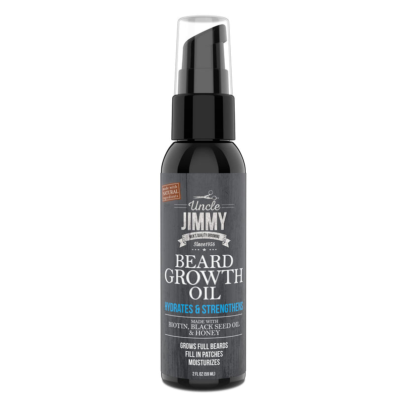 Uncle Jimmy Beard Growth Oil with Biotin | Natural Beard Care for Thicker, Fuller Healthier Beard | Men'S Facial Hair Treatment for Grooming |