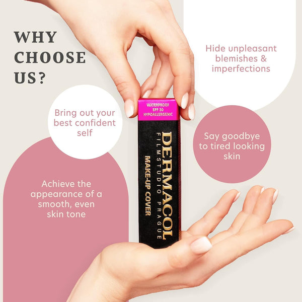 Dermacol - Full Coverage Foundation, Liquid Makeup Matte Foundation with SPF 30, Waterproof Foundation for Oily Skin, Acne, & under Eye Bags,
