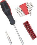 Hantinstom 39-Piece Household Tools Kit Essential Home Repair Set with Plastic Toolbox Ideal for College Students, Home Use & More 39pcs-RED