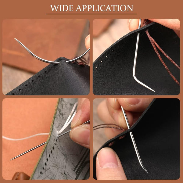 20 Pcs Leather Sewing Needles,Heavy Duty Sewing Needles Kit Include Curved Leather Needle,Sack Needle,Hand Sewing Needle,Leather Needles for