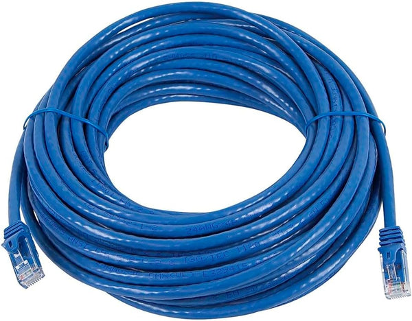 Monoprice Cat5e Ethernet Patch Cable - Snagless RJ45, Stranded, 350Mhz, UTP, Pure Bare Copper Wire, 24AWG, 25 Feet, Blue - Flexboot Series Blue 25