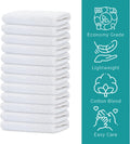 GOLD TEXTILES 24 Pack Economy White Washcloths Set (12x12 inches) - Cotton Blend Commercial Grade Cleaning Rags, Quick Drying & Soft Face Cloths,
