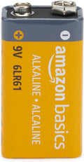 Amazon Basics 8-Pack 9V Long-Lasting Alkaline Batteries for Smoke Detector, Electronics & Audio, Reliable, 5-Year Shelf Life