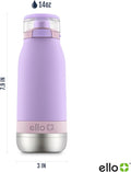 Ello Emma 14Oz Vacuum Insulated Stainless Steel Kids Water Bottle with Straw and Built-In Carrying Handle and Leak-Proof Locking Lid for School