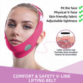 Graphene V-Line Mask Chin up Mask V Shaped Face Mask Chin Strap for Sleeping, Jaw Exerciser,Red,Medium