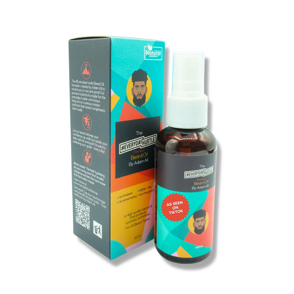 #EverydayHustle Beard Oil for Black Men by Adam Ali, Lightweight Beard Serum Spray and Natural Beard Oil Hydration, for Soft Facial Hairs and Skin