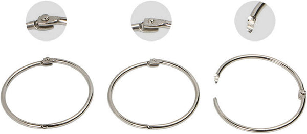 KTOJOY 1.5 Inch (20 Pack) Loose Leaf Binder Book Rings, with Metal Nickel Plated for Key,and Index Cards, for School, Home, or Office, Silver