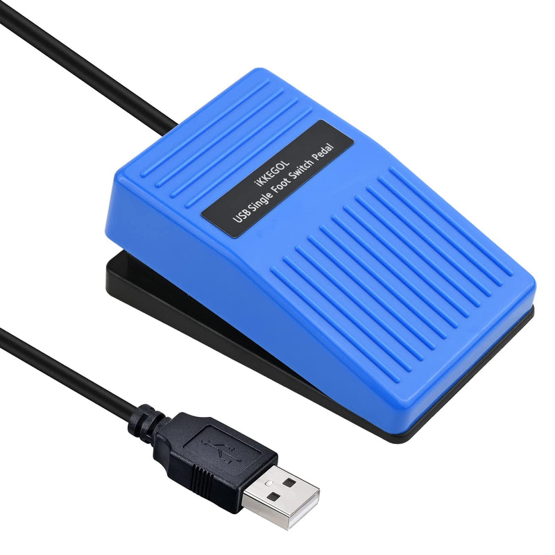 iKKEGOL Upgraded 2023 Digital Optical USB Foot Pedal, USB Single Foot Switch Game Control, One Key Programmable Footswitch Mouse Keyboard for