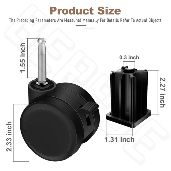 Caster Wheel Gas Grills/Stem Style Locking Swivel Caster 6414 306414 for Weber, Genesis, Summit, Silver, Spirit Gas Grills, Includes Insert (2