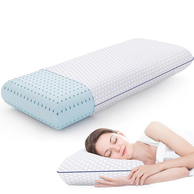 Memory Foam Pillows for Side, Back and Stomach Sleepers, Bed Pillow with Washable Cover and Breathable Mesh, Bed Pillow 