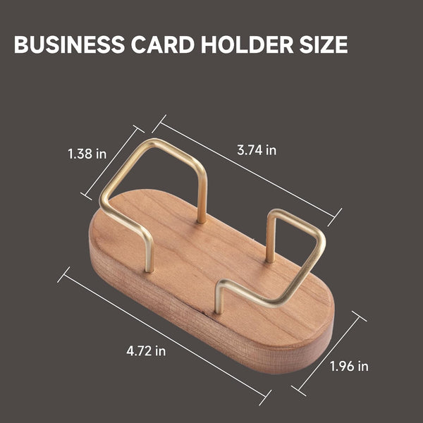 muso wood Cherry Business Card Holder for Desk, 1 Pack Cherry 1pack