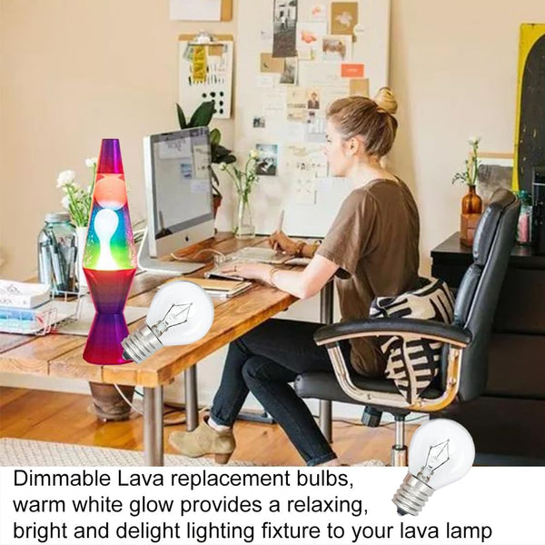 Lava Lamp Bulbs 25 Watt S11 E17 Base The Original Replacement Light Bulbs for 14.5" Lava Lamps and Glitter Lamps,120 Volt Motion Lava Lamp Light