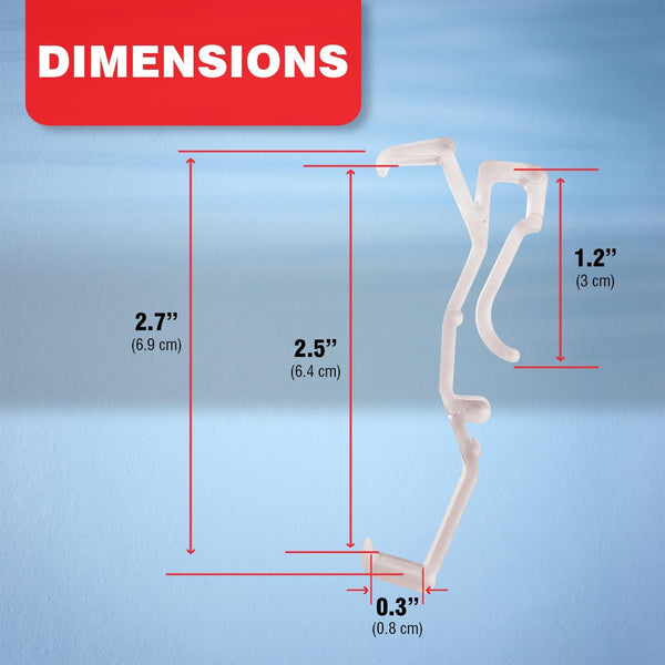Amazing Drapery Hardware 2.5 Inch Clear Valance Clips for Blinds & Window Shades, 10-Pack - Hunter Douglas WoodMates and Chalet Woods Replacement,