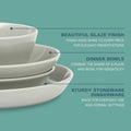 Gibson Home Summer Shades 16 Piece Plates and Bowls Dishes Service for 4 Porcelain Dinnerware Set - Grey Grey (Summer Shades) Service for 4 (16pcs)
