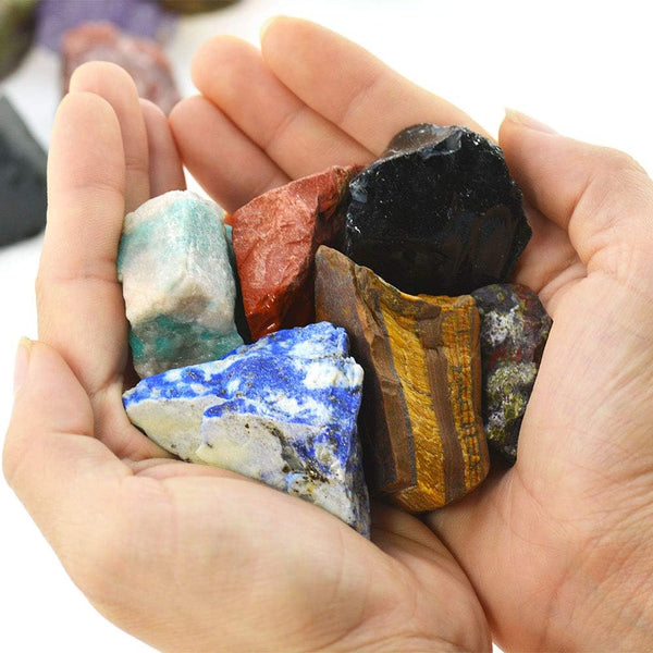 1 lb Bulk Rough Madagascar Stones Mix Large 1" Natural Raw Stones for Tumbling, Cabbing, Fountain Rocks, Decoration,Polishing, Wire Wrapping,