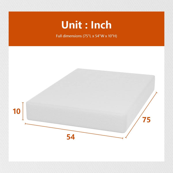PayLessHere | 5 Inch Full Mattress | Medium Firm Base Foam Mattress | Removable Washable Zipper Cover | Breathable & Comfortable | White | Bed in