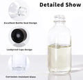 8 Pack, 2 Oz Small Clear Glass Bottles with Lid and Funnels - 60Ml Boston Shot Bottles with Caps, Immunity, Potion, Wellness, Sample, Ginger,