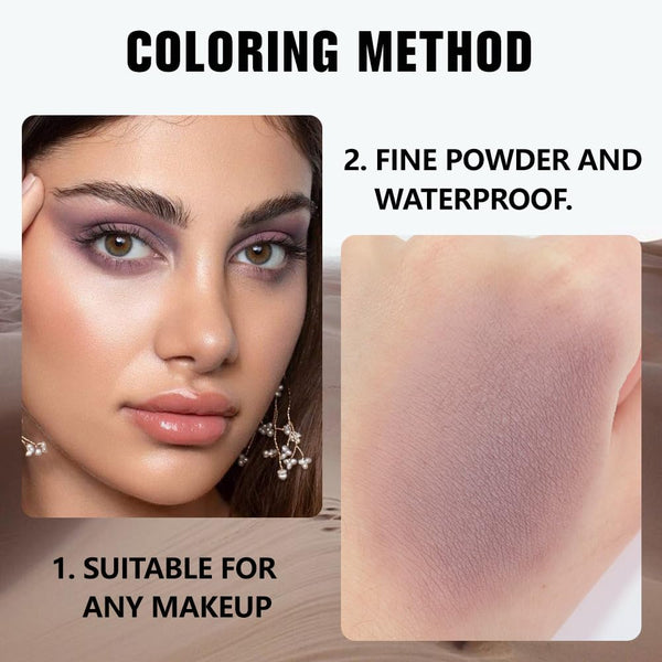Evpct Mauve Taupe Matte Single Eye Shadow Palette Makeup for Older Women, Plum Lavender Purple Natural Cream Eyeshadow Palette for Green Eyes,