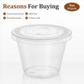 AOZITA [50 Sets, 9 oz Clear Plastic Cups With Flat Lids No Hole, Disposable Cups With Lids for Ice Cream, Pudding, Cake, Snacks Smoothie,
