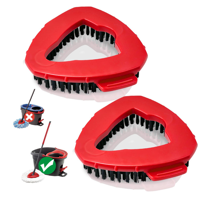 Spin Mop Scrub Brush Head, 2 Pcs Scrub Mop Compatible Easywring 1-Tank System, Hard Bristle Cleaning Scrubber Mop Head for Bathroom, Kitchen, Tub
