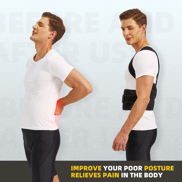 Upgraded Back Brace Posture Corrector for Men and Women - Relief for Neck, Back,And Shoulder Pain - Full Adjustable and Breathable Posture Back