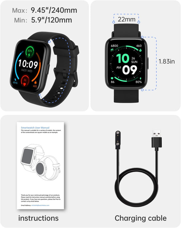 Smart Watches for Men - Activity Tracker for Android Ios with Calls,Fitness Tracker with 100+ Sport Modes, IP68 Waterproof, Heart Rate/Sleep