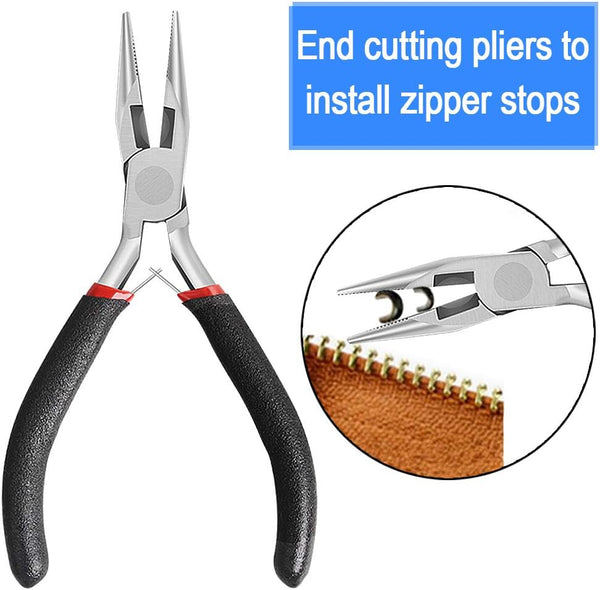 2-Pack Zipper Repair Kit - Install Pliers and Tool for Zipper Replacement, Hand Fix Tool