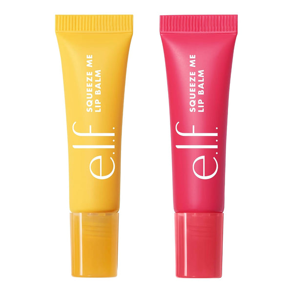 e.l.f. Squeeze Me More Lip Balm Duo, Moisturizing Balm For A Sheer Tint Of Color, Made With Hyaluronic Acid, Vegan & Cruelty-Free, Mango &