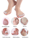 2Pairs Toe Separators Toe Spacers for Women Men to Correct Bunion, Relieve Feet Pain, Foot Alignment, Toe Straighteners for Hammertoes, Plantar