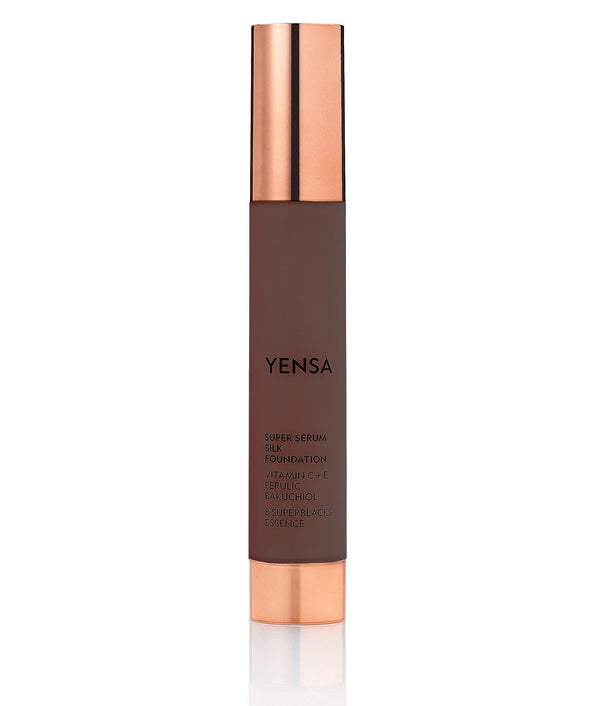 YENSA Serum Foundation Makeup - Super Silk Full Coverage Foundation Enriched with Peptides, Vitamin C & Ferulic Acid to Help Reduce Fine Lines,