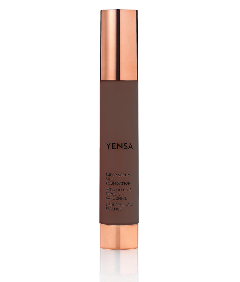 YENSA Serum Foundation Makeup - Super Silk Full Coverage Foundation Enriched with Peptides, Vitamin C & Ferulic Acid to Help Reduce Fine Lines,