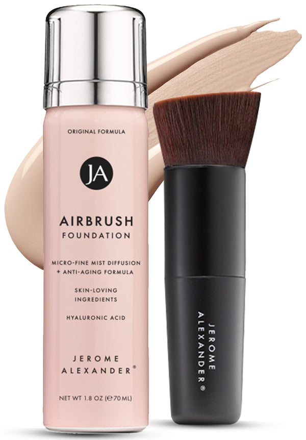 Magicminerals Airbrush Foundation by Jerome Alexander Ã¢ÂÂ 2Pc Set with Airbrush Foundation and Kabuki Brush - Spray Makeup with Anti-Aging