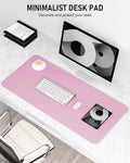 Desk Pad, 30" x 14" PU Leather Non-Slip Desk Mat Large Mouse Pad for Desktop, Waterproof Laptop Computer Writing Mat for Office, Home, Work,