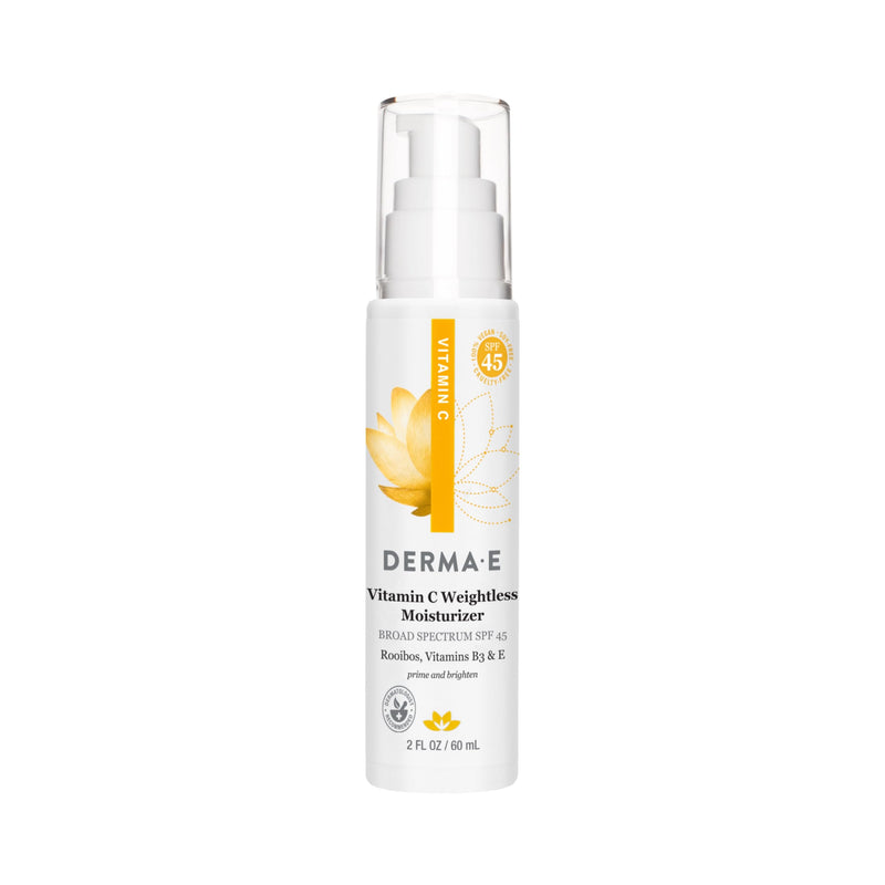 Derma E Vitamin C Weightless Moisturizer SPF 45 Ã¢ÂÂ Skin Brightening Face Cream with Mineral UVA/UVB Sunscreen Ã¢ÂÂ Hydrating Facial