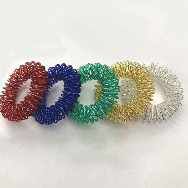5Pcs Multicolor Finger Massage Rings Prickly Sensory Acupressure Ring, Color Professional Processed，Manual Massage Balls，Exercise One's Fingers