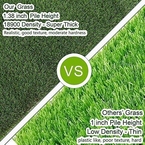 Petgrow Customized Sizes Artificial Grass Turf 3FTX10FT(30 Square FT) - Indoor Outdoor Garden Lawn Landscape Balcony Synthetic Turf Mat - Thick