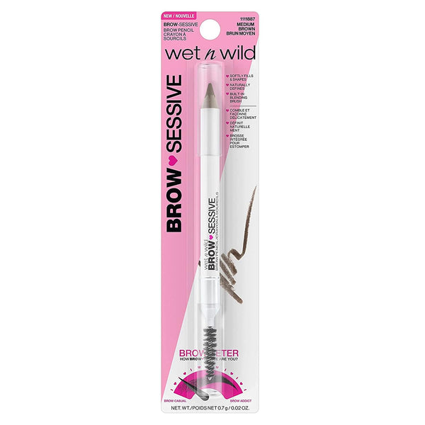 Wet N Wild Brow-Sessive Brow Pencil, Ultra-Precise Dual Ended Spoolie Brush for Perfect Buildable Blendable Shaping, Natural Lasting Shades for