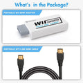 PORTHOLIC Wii to HDMI Converter 1080P with 5FT/1.5M High Speed HDMI Cable Wii2 HDMI Adapter Video&Audio with 3.5Mm Jack Audio, Support All Wii