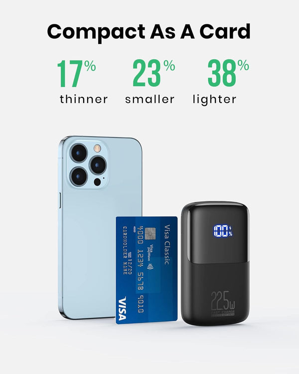 INIU Portable Charger, Smallest 22.5W 10000mAh Power Bank, USB C in/Output Fast Charging 3-Output Mini Battery Pack Charger with Phone Holder for