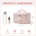 Prite Quilted Makeup Bag Travel Toiletry Organizer for Women (Cherry)